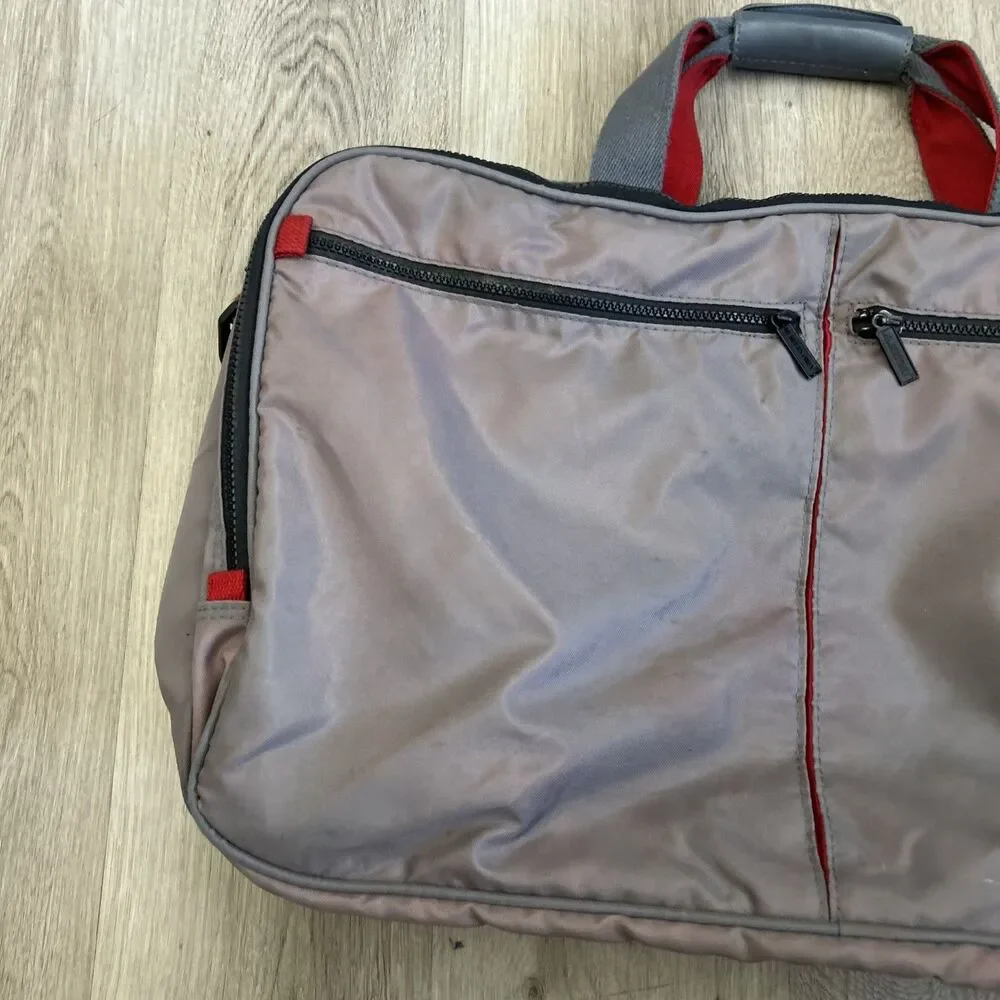 Members Only Duffle Bag Gray Messenger Y2K Straps Rainbow Tag 20x13x7 VTG READ